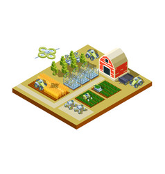 Smart farming isometric flowchart Royalty Free Vector Image