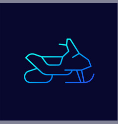 Snowmobile Icon On Dark Line