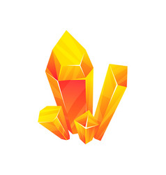 Bright Orange Yellow Crystal Cluster Geometric