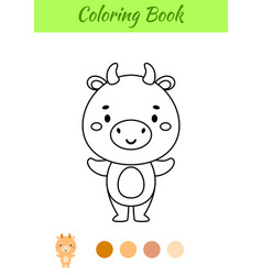 Coloring Page Happy Bull Book For Kids