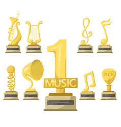 Gold Rock Star Trophy Music Notes Best