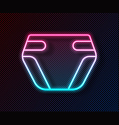 Glowing Neon Line Adult Diaper Icon Isolated On