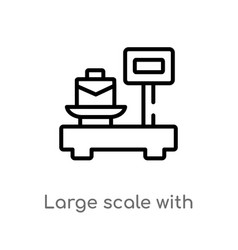 Outline Large Scale With Suitcase Icon Isolated