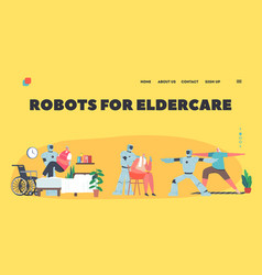 Robots For Eldercare Landing Page Template Cyborg