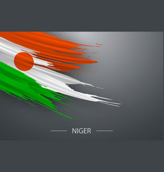 3d Grunge Brush Stroke Flag Of Niger