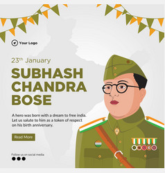 Subhash Chandra Bose Jayanti Banner Design