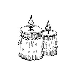 Candles Fire Doodle Sketch Icon Valentine