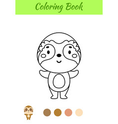 Coloring Page Happy Sloth Book For Kids