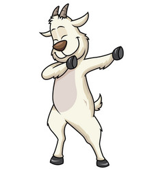 Dabbing Goat Character Cartoon Clip Art