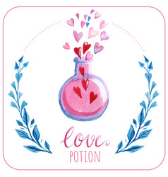 Love Potion Watercolor Background