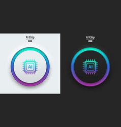 Ai Chipset Icon Futuristic Artificial