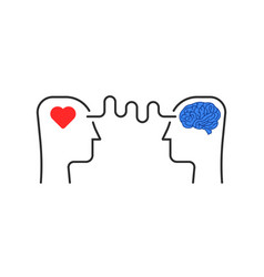 Connection Of Mind And Heart With Heads