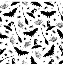 Halloween Seamless Pattern Black And White