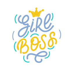 Lettering - Girl Boss - Blue And Yellow Letters