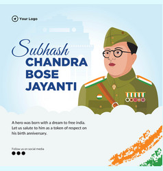 Subhash Chandra Bose Jayanti Banner Design