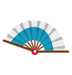 Summer Hand Fan On A White Background