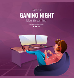 Banner Design Of Gaming Night Live Streaming