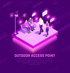 Internet Access Point Isometric Composition