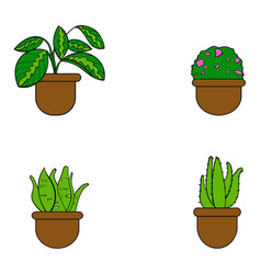 Isolated Design Of Plant In A Pot Ico