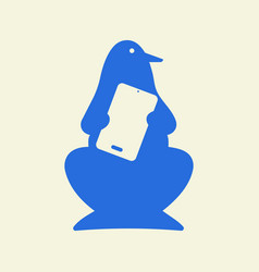 Penguin Phone Logo Negative Space Concept