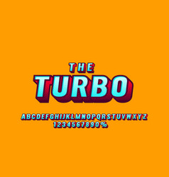 Retro Turbo Font Set Collection Letters