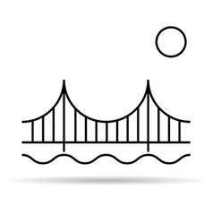 Silhouette Bridge Icon With Shadow Urban