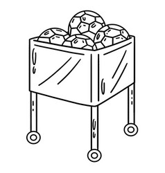 Soccer Ball Cart Isolated Coloring Page For Kids