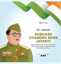 Subhash Chandra Bose Jayanti Banner Design