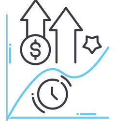 Yield Curve Line Icon Outline Symbol