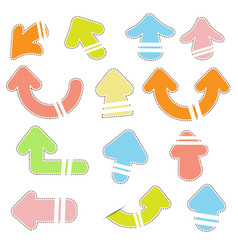 Cute Cartoon Paper Arrow Sticker With Shadow