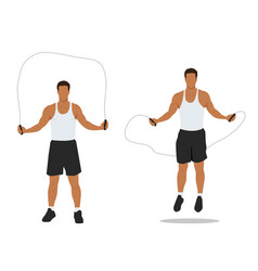 Man Doing Jump Ropeskipping Cardio Exercise