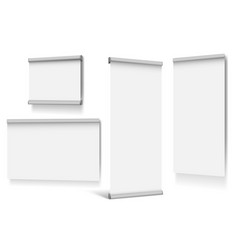 Set Of Roll Up Banners On White Background