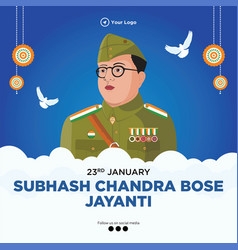 Subhash Chandra Bose Jayanti Banner Design