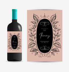 Vine Bottle Label Hand Draw Style