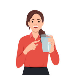 Woman Holding A Glass Of Water To Promote