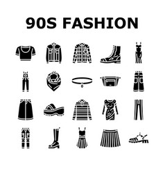 90s Vintage Fashion Retro 80s Icons Set