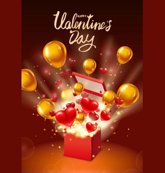 Happy Valentines Day Gift Box Open Present