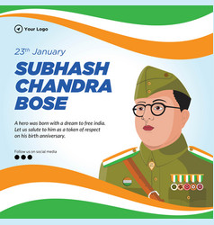 Subhash Chandra Bose Jayanti Banner Design