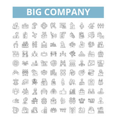 Big Company Icons Line Symbols Web Signs