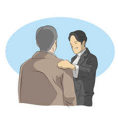 Businessman Hand On Shoulder Of Partner