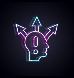 Glowing Neon Line Project Team Base Icon Isolated