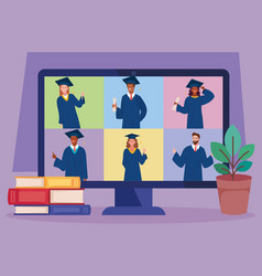 Students In Virtual Graduation