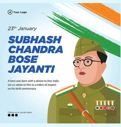 Subhash Chandra Bose Jayanti Banner Design