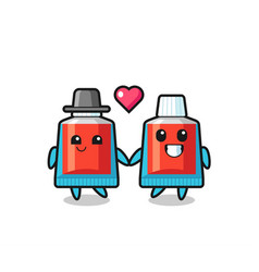 Toothpaste Cartoon Character Couple With Fall