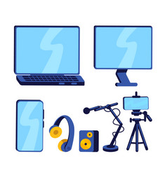 Equipment For Vlogger Flat Color Object Set