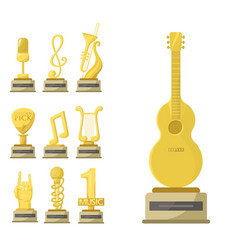 Gold Rock Star Trophy Music Notes Best