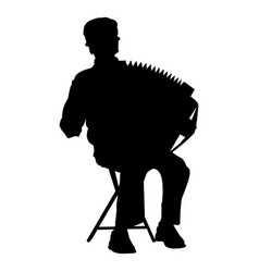 Man Playing Accordion Silhouette