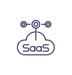 Saas Software As A Service Line Icon