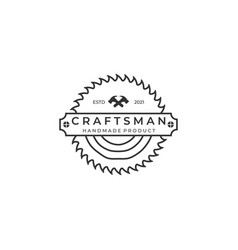 Craftsman Line Art Minimalist Logo Badge