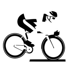 Cyclist On A Road Bike Flat Design